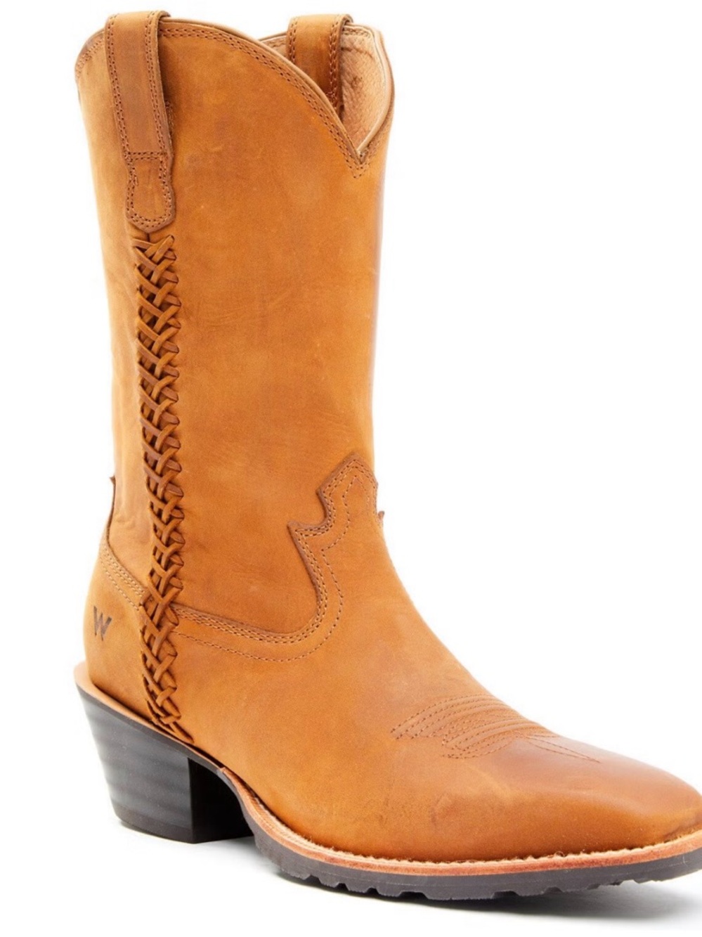 STAGECOACH? Wm 9 WranglerBrown Tan Leather Western Cowboy Boot, Braided Side